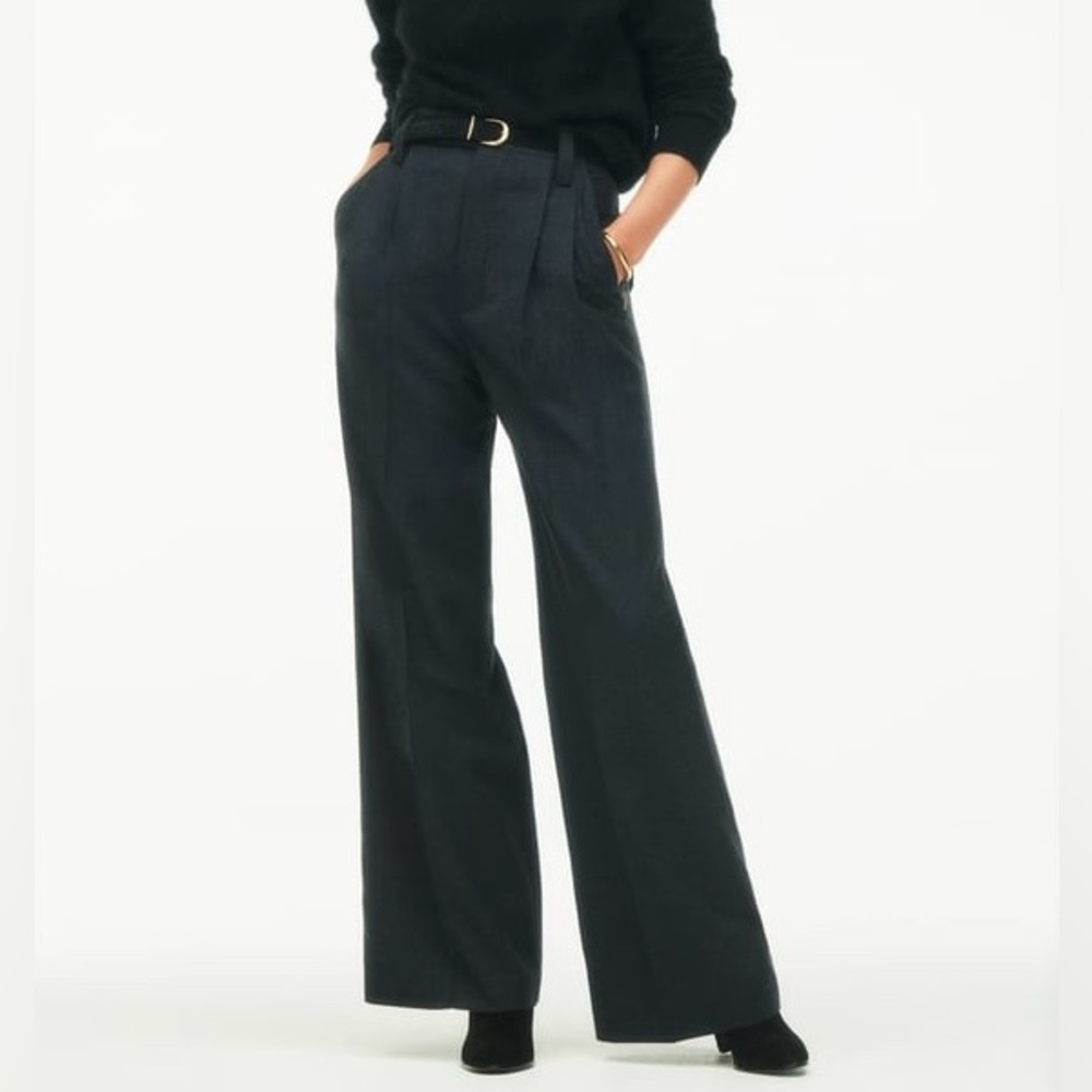 New Zara $89 Wool High Waist Gray Large Pants Into the Classics 8438/776